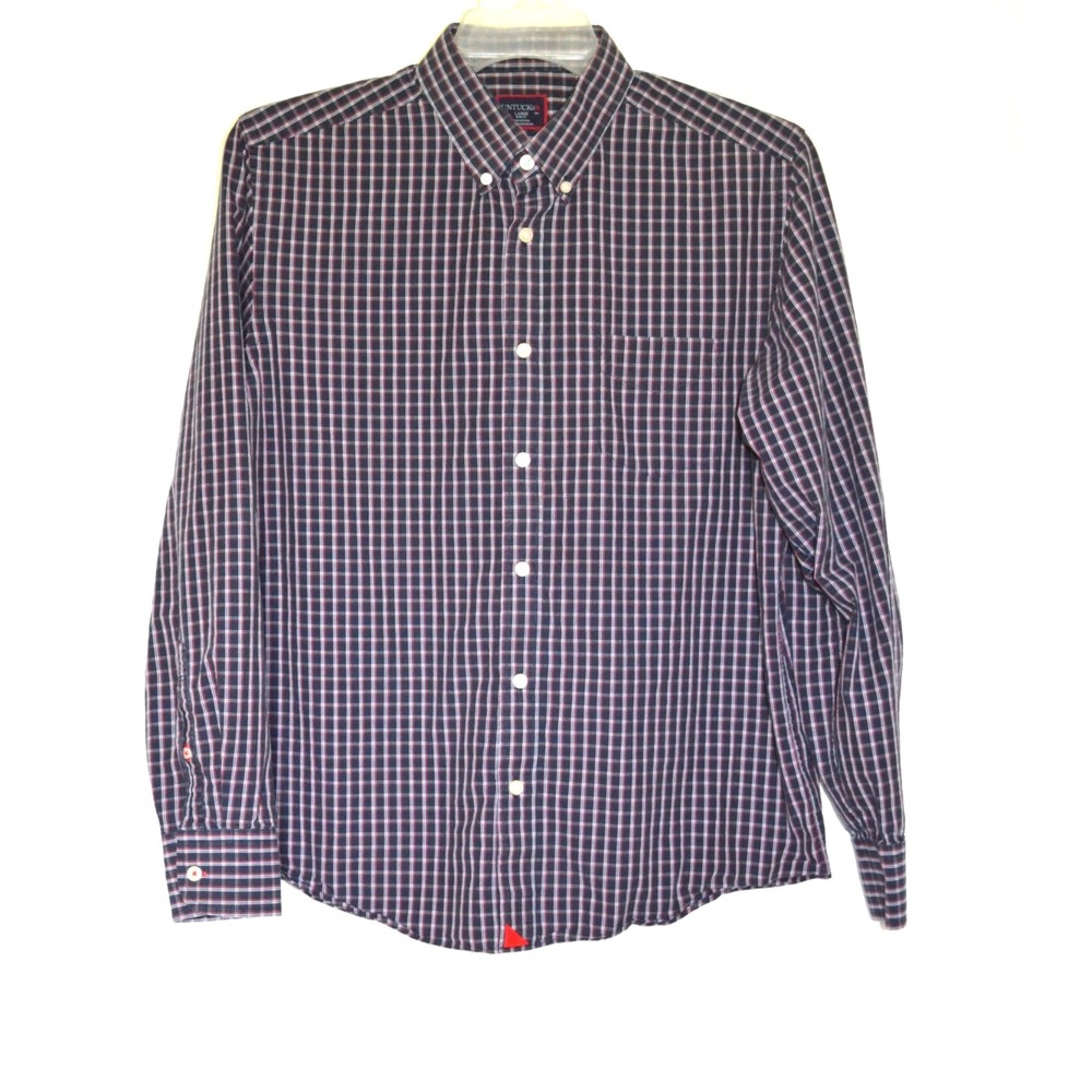 UNTUCKit Tardelli Shirt Mens L Slim Fit Blue Check Long Sleeves